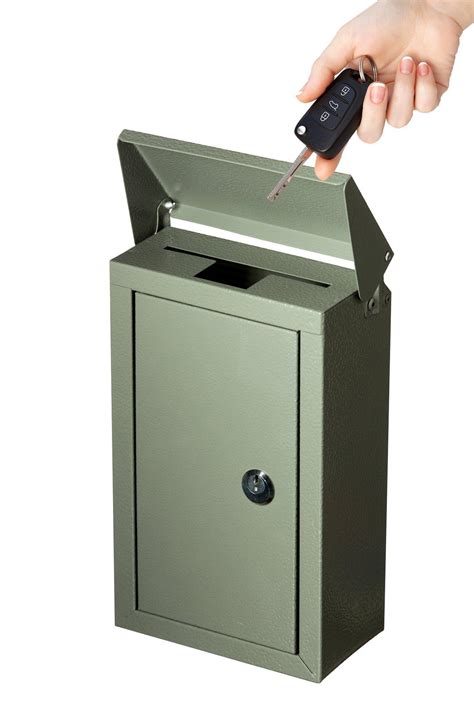 stainless steel key drop box|galvanized steel door key drop box.